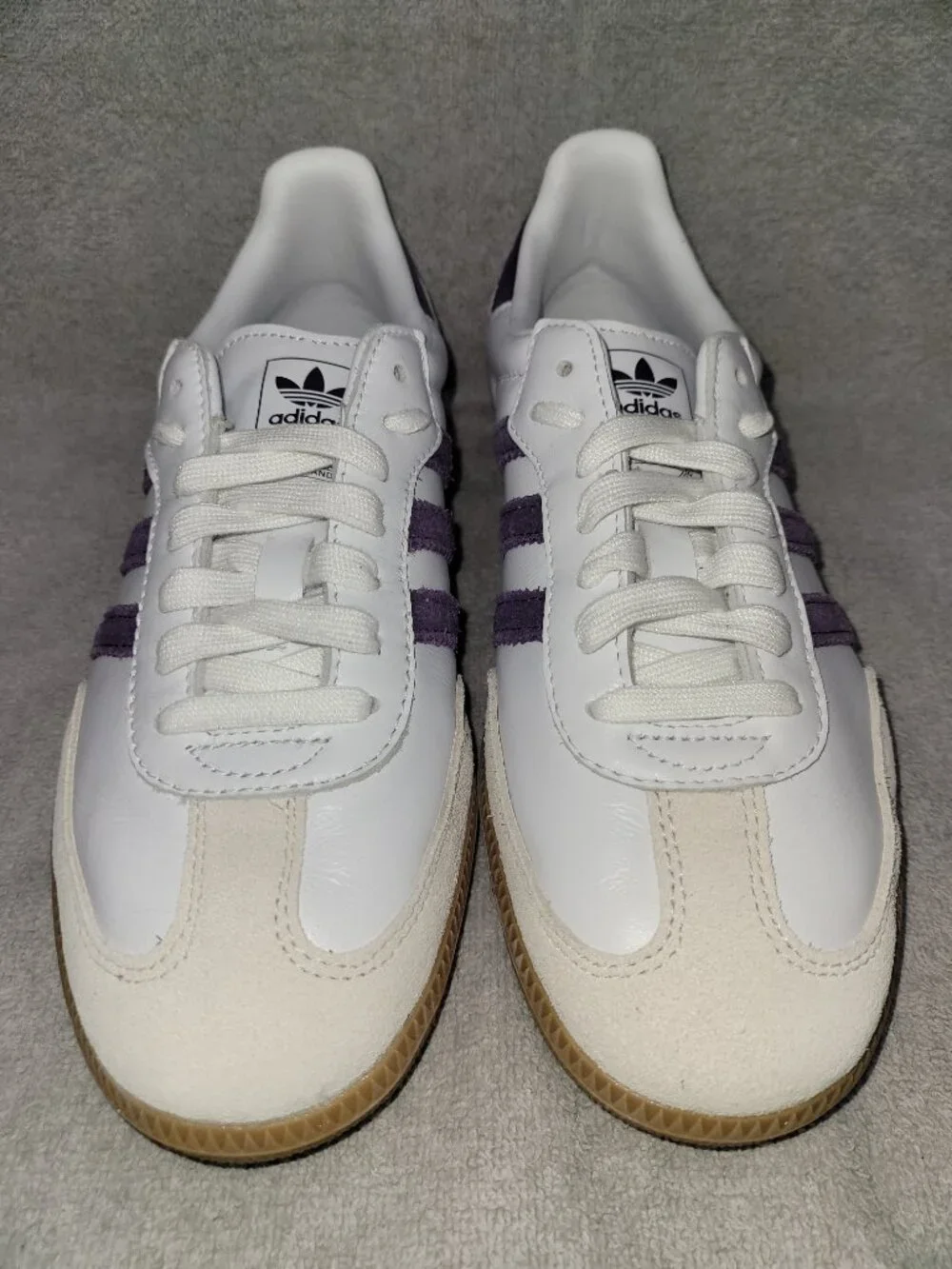 Adidas Samba OG Cloud White Alumina Plum Tan Gum Sneakers JS1392 Womens Size 7.5